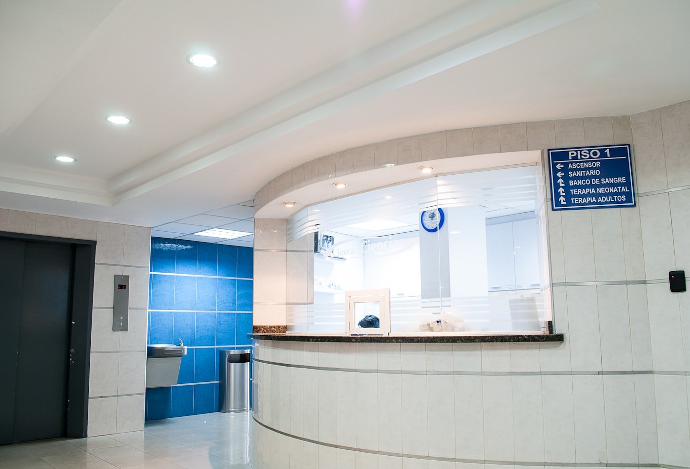 Hospital corridor with clinical staff on duty