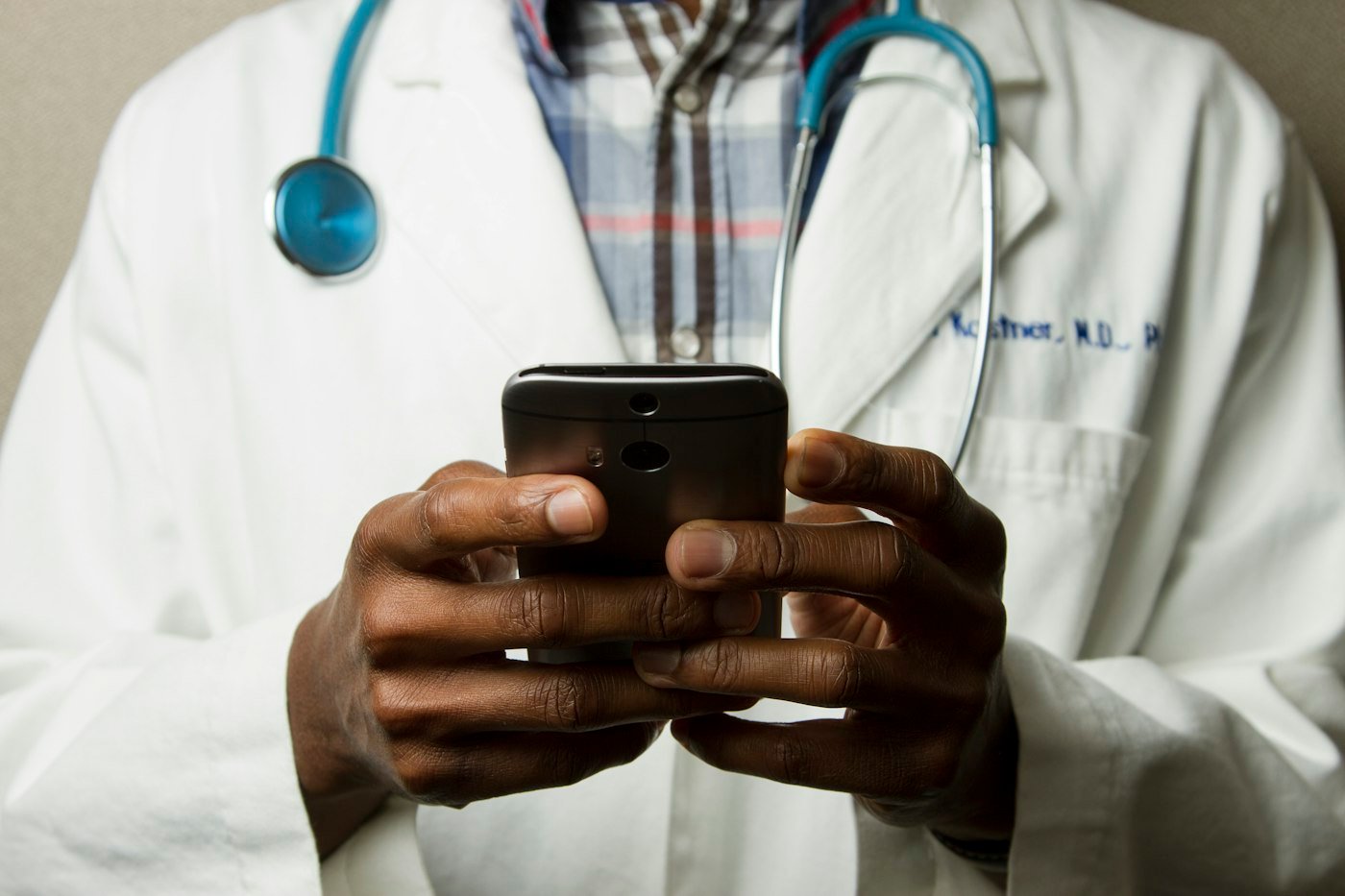 Doctor conducting an online video consultation with a patient